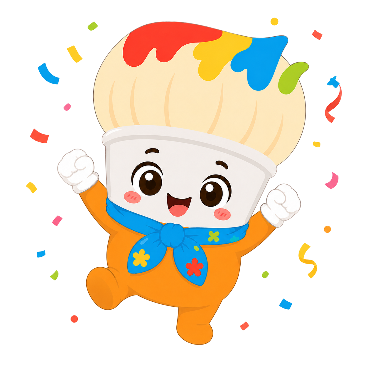 Brushi celebrating