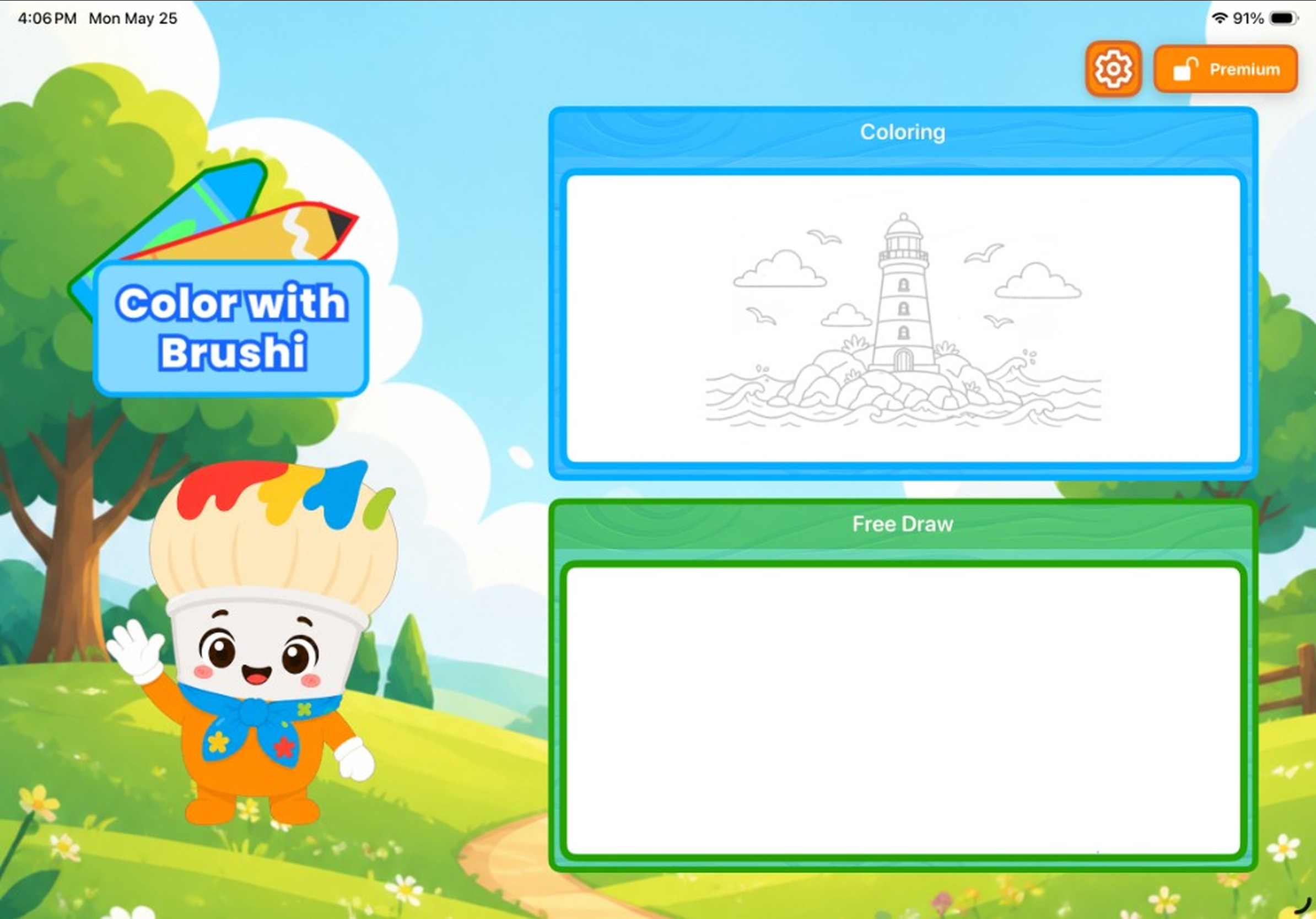 Brushi kids coloring app